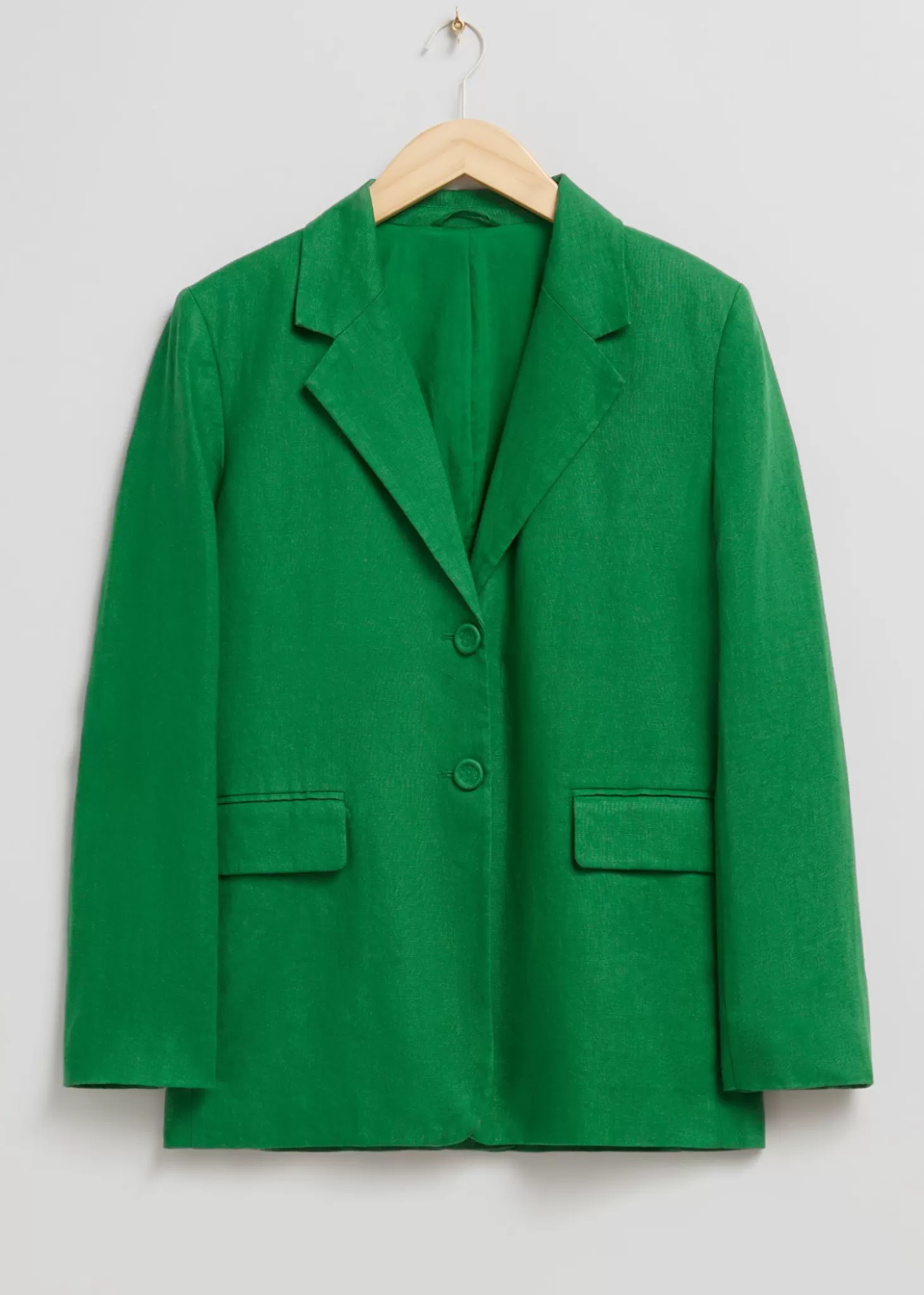 Blazere*& Other Stories Avslappet Enkelt-Breasted Lin Blazer Lysegronn