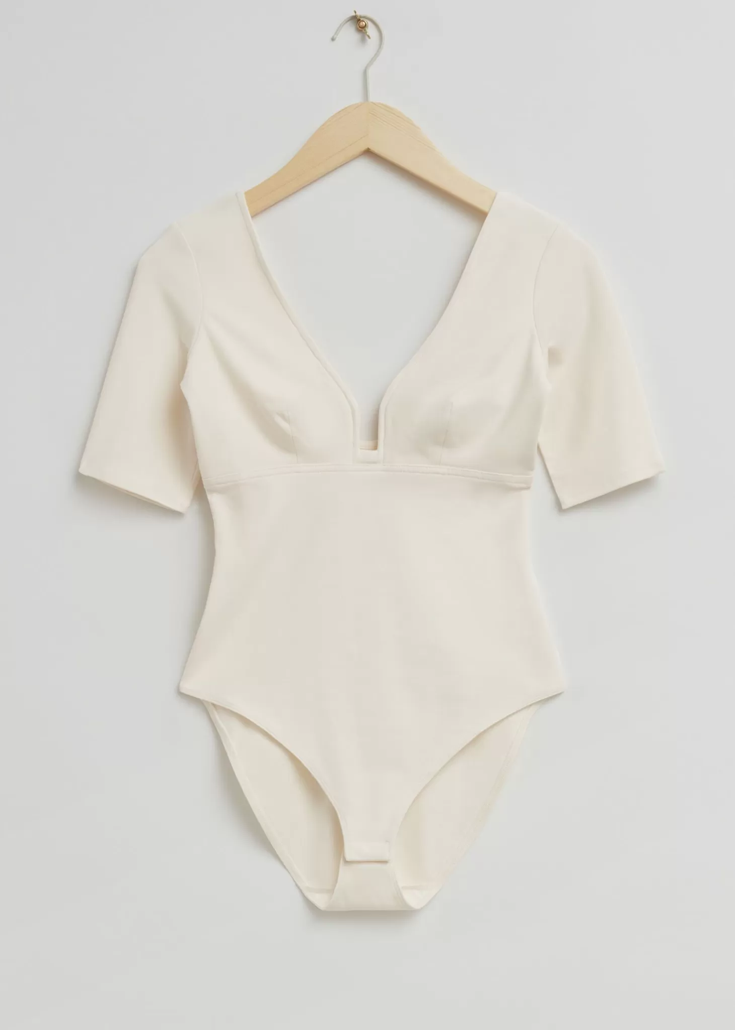 Topper*& Other Stories Bodysuit I Bomullsblanding Krem