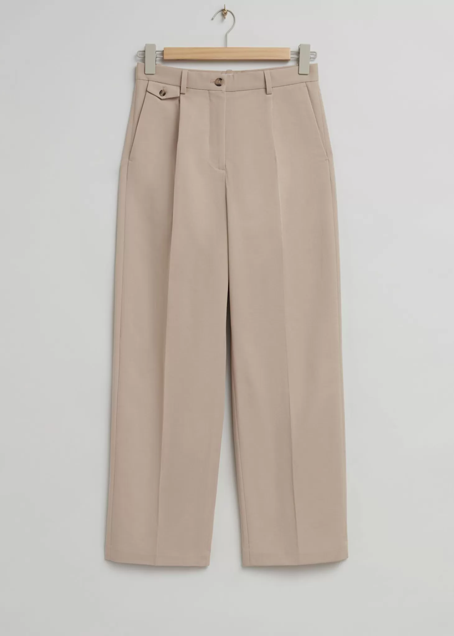 Bukse*& Other Stories Skrittbukser Med Lav Midje Stovet Beige