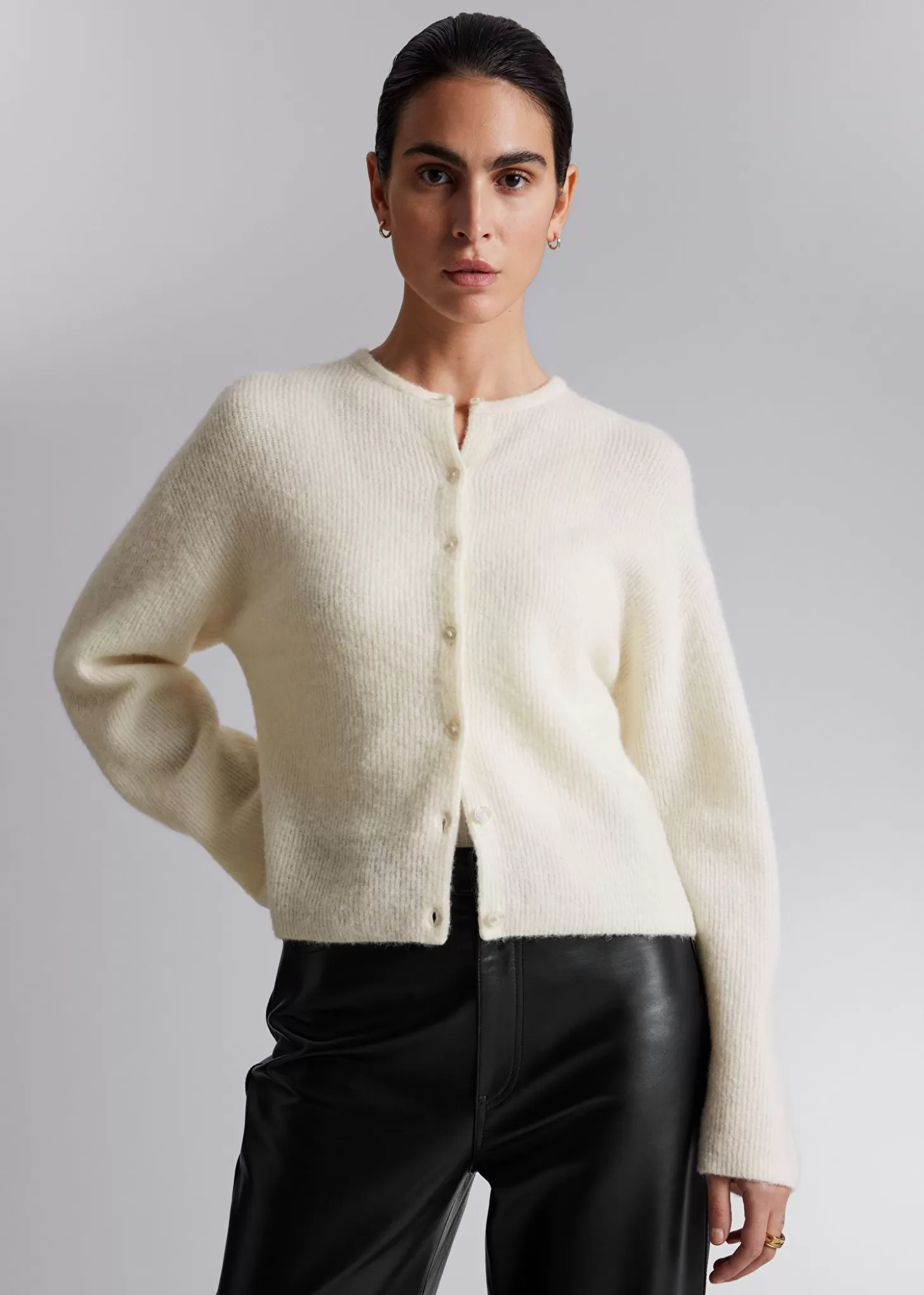 Strikkevarer*& Other Stories Strikket Cardigan Elfenbein