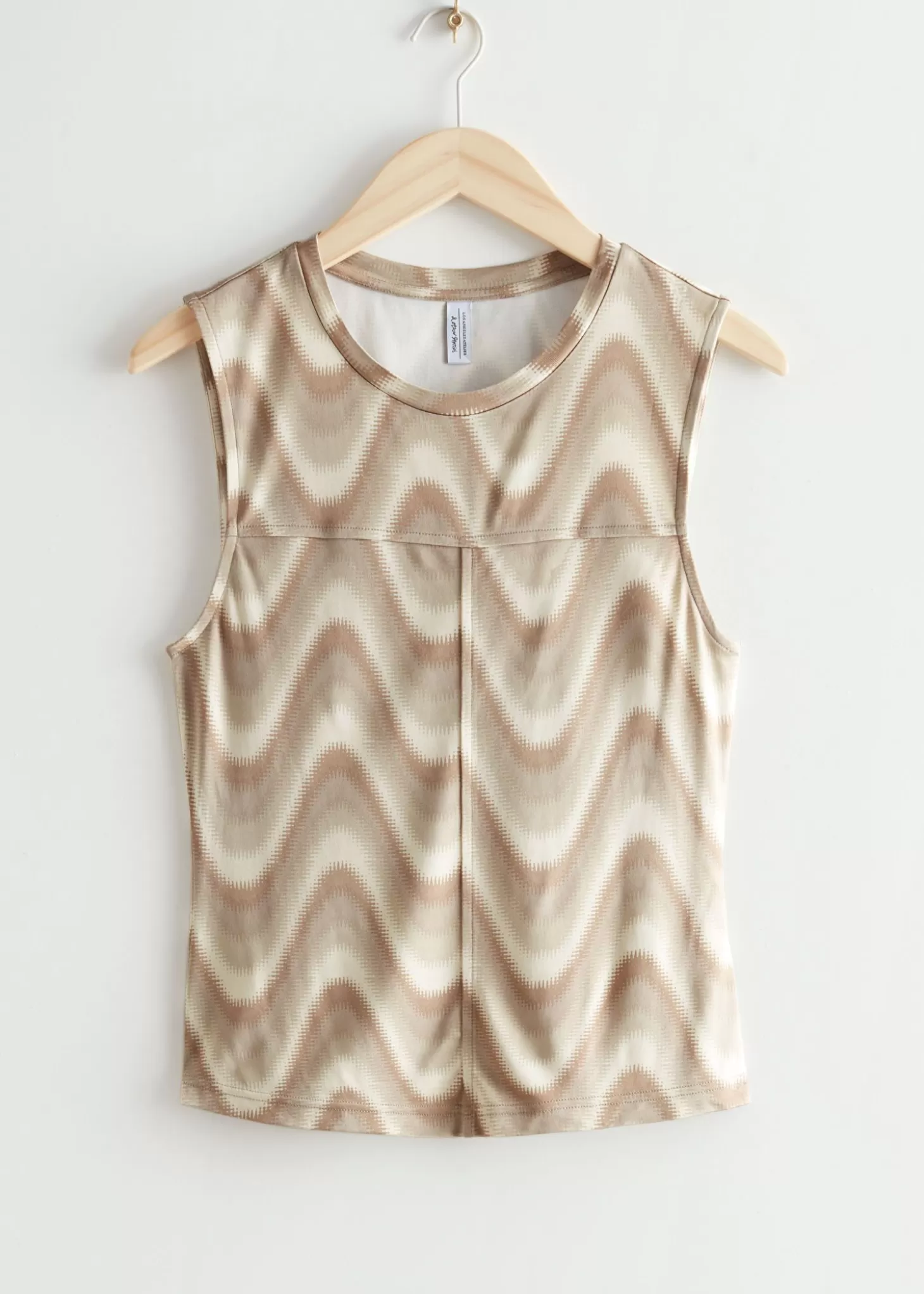 Topper*& Other Stories Wave Print Topp Beige Trykk